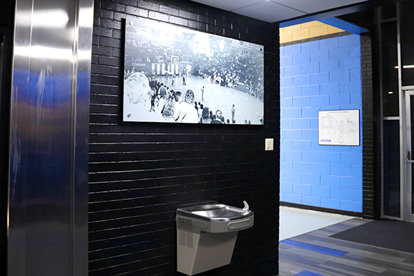 Chris and Julie Spray Family Hall of Champions Concession Hallway (East wall - Tribute to Barton basketball history and fans)