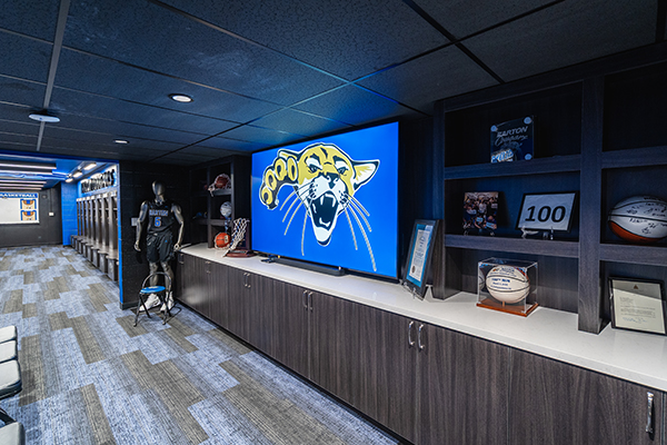 Barton men's basketball locker room