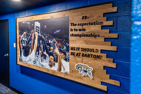 Barton men's basketball locker room