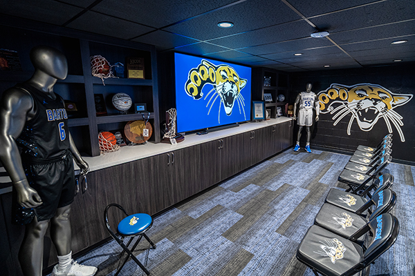Barton men's basketball locker room