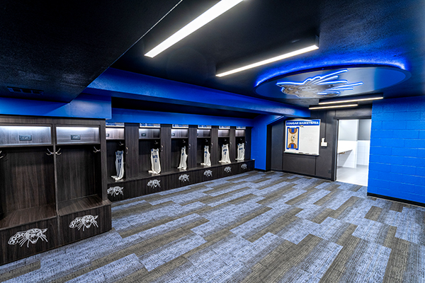 Barton women's basketball locker room