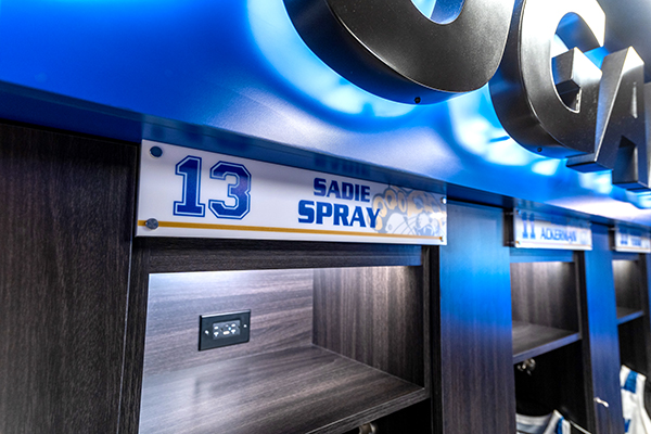 Barton women's basketball locker room